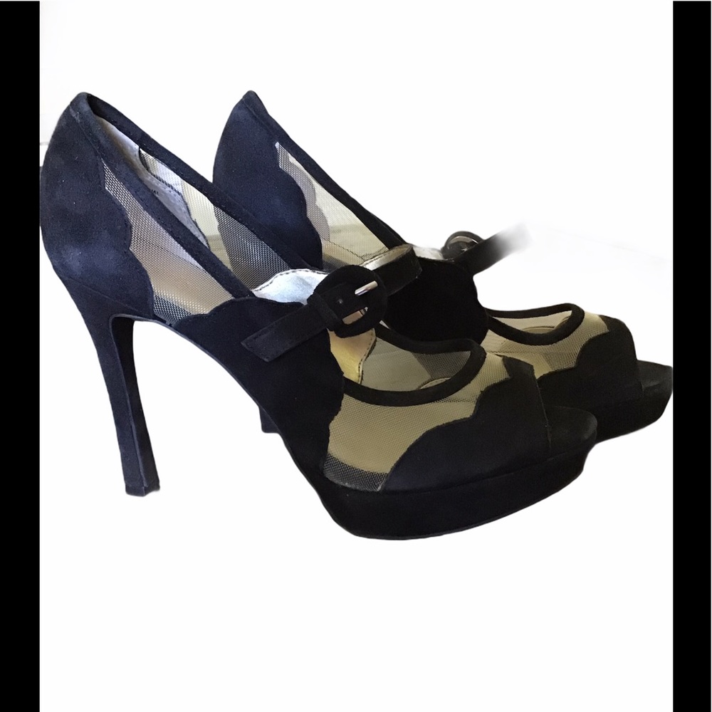Levity Black Leather and Mesh Shoe